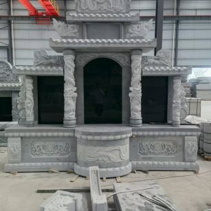 山西 芝麻灰高档墓碑，土墓，可定制
