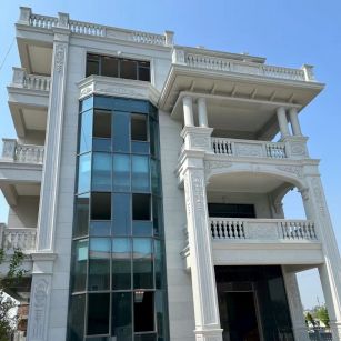 山西 芝麻白花岗岩别墅外墙干挂效果展示