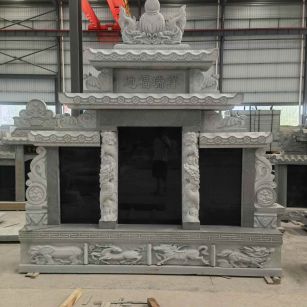 山西 芝麻灰高档墓碑、土墓，一套也支持定做