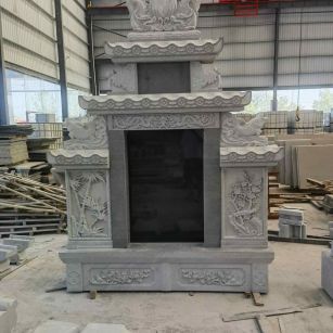 山西 芝麻灰高档墓碑、土墓，一套也支持定做