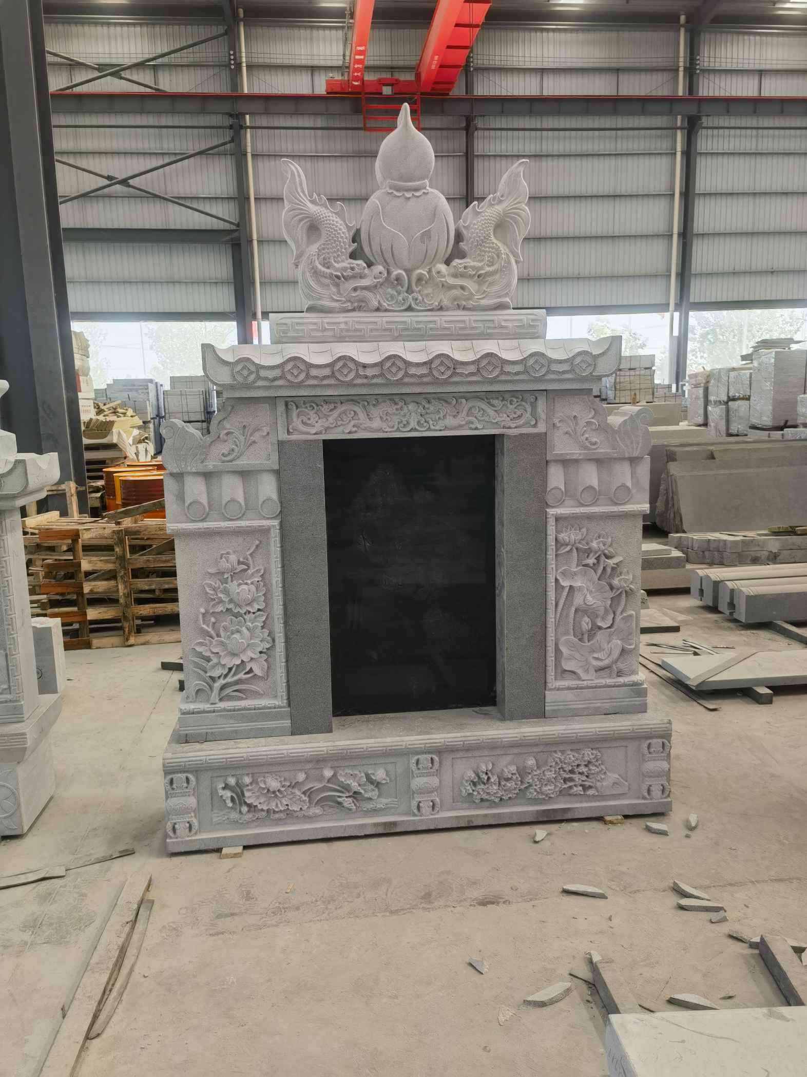 山西 芝麻灰高档墓碑、土墓，一套也支持定做