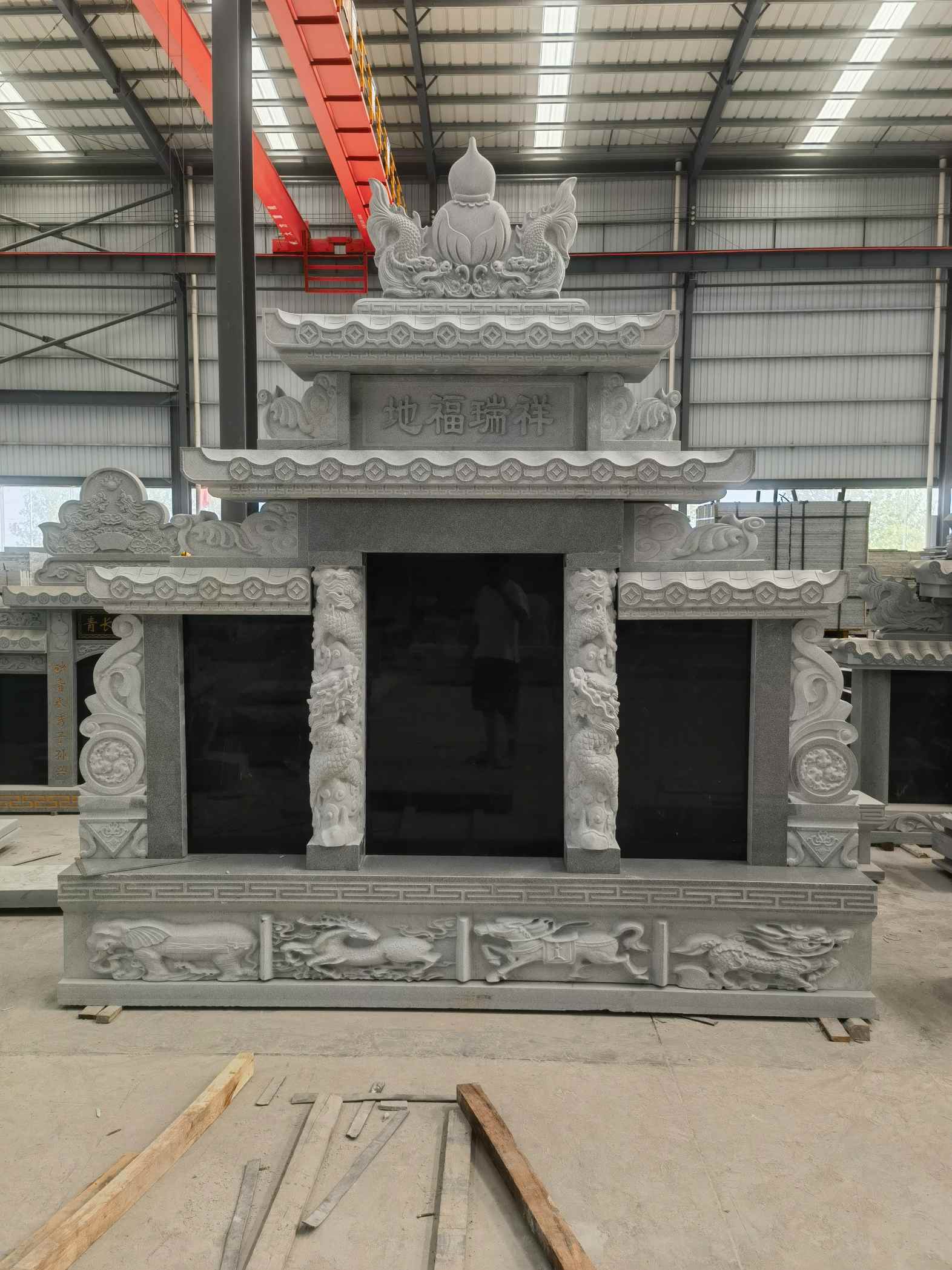 山西 芝麻灰高档墓碑、土墓，一套也支持定做